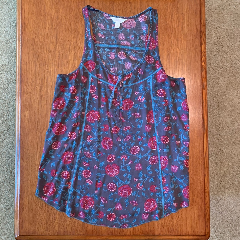 Sun & Shadow Floral Tank Top
